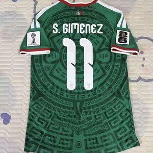 adidas Green Mexico-Style S. Gimenez #11 Soccer Jersey